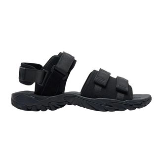 Comme Des Gar&ccedil;ons Flat Sandals, male, Black, Size: 8 US Strap Sandals with Logo Applique
