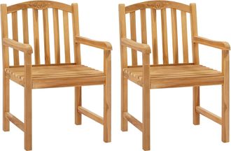 vidaXL Silla Tallada A Mano Con Rosas 2 Uds. Natural Vidaxl