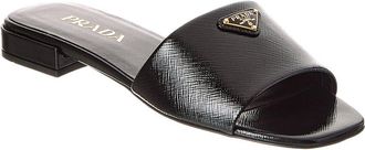 Prada Logo Leather Sandal