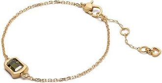 Kate Spade New York Molten Glass Solitaire Womens Bracelet Womens Bracelet Green/Gold, Brass/Cubic Zirconia/Glass