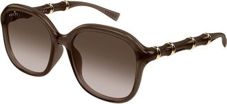 Gucci GG2061SA Asian Fit 003 Womens Sunglasses Brown Size 55 - Free RX Lenses - Free RX Lenses
