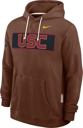 Nike USC 2026 Military Appreciation Standard Issue Nike Mens Dri-FIT College Pullover Hoodie in Brown | 03AZ2GYSCJ-4EB
