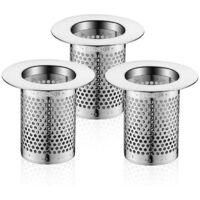 OEM Filtro Para Cabello De Ducha Zvd, 3 Piezas, Filtro De Lavabo De Ba&ntilde;o De Acero Inoxidable, Tap&oacute;n De Lavabo De 5,5 &times; 5 Cm Para Balc&oacute;n - Crezuo