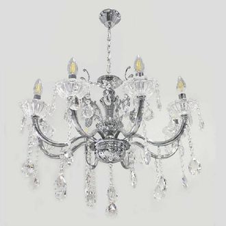 Trade Shop Trade Shop Traesio - Trade Shop - Lampadario Soffitto 8 Bracci Attacco E14 Pendenti Acrilico Oro Argento A19 - Plata
