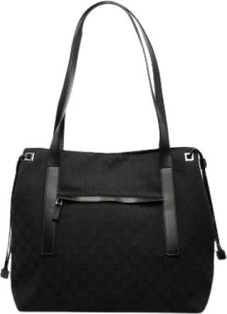 Gucci Pre-owned Tote Bags, female, Black, Size: ONE SIZE Pre-owned Vintage Canvas Tote Bag