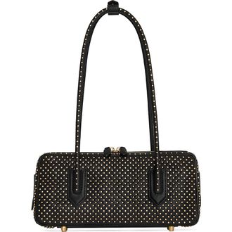 Rebecca Minkoff The Brief Stud Leather Shoulder Bag in Black at Nordstrom