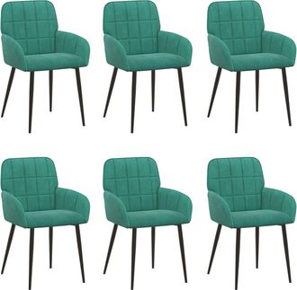 vidaXL Sillas De Comedor 6 Uds. Terciopelo Tuquesa 57 X 50 X 85 Cm Vidaxl