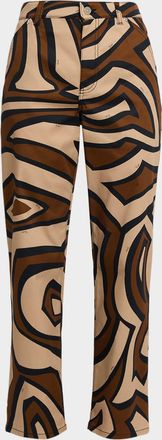 Pucci Labirinto Print Cotton Gabardine Pants