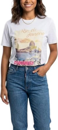 Dsquared2 Womens Rio De Janeiro Graphic T-Shirt In White
