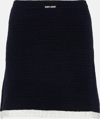 Miu Miu Cotton blend crochet miniskirt