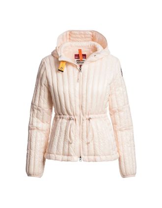 Parajumpers Womens Parajumpers Kun Blush White Hooded Down Jacket - Tan - Size: 10/8