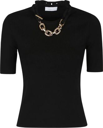 Paco Rabanne T-Shirts, female, Black, Size: S Casual Knit Top