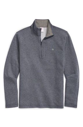 Brooks Brothers Heathered Piqu&eacute; Half Zip Pullover in Navy Blue at Nordstrom, Size Xx-Large