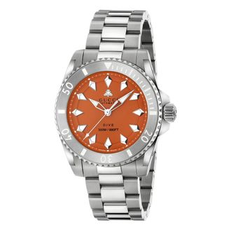 Gucci 40 mm stalen kast- oranje wijzerplaat met bij- stalen lunet- stalen armband - Dames - Horloges - Oranje - ONE Size - Accessoires