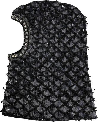 Dolce & Gabbana Versierde Balaclava Muts met Geschulpte Rand - Dames - Hoeden - Veelkleurig - ONE Size - Pailletten - Accessoires