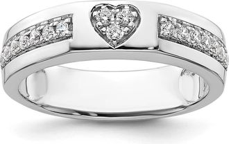 Diamond2Deal 14k White Gold Lab Grown Diamond Wedding Band Ring 1/4Ct Clarity- VS Color- G-H