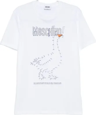 Moschino White Short-Sleeve T-Shirt with Playful Graphic