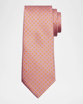 Stefano Ricci Men & apos;s Diamond and Circle Silk Tie