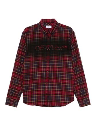 Off-white Cotton Check Shirt With Logo