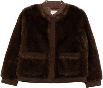 VALENTINI 1972 Brown Bomber Jacket With Ribbed Trim