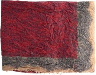 Valentino Pre-owned Rode Kantprint Sjaal - Dames - Vintage Accessoires - Veelkleurig - ONE Size - Kasjmier - Vintage