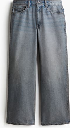 H&M Loose Straight High Jeans - Blue