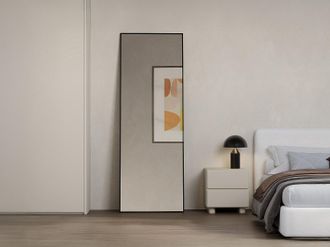 Vente-Unique Grande specchio rettangolare in alluminio L. 70 x H. 200 cm Nero - MYRA