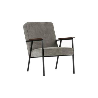 Woood Sillón de terciopelo gris caqui