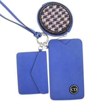 Dior Black Blue Leather Pochette Pouch (Pre-Owned)