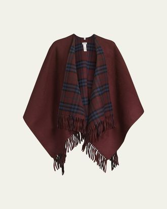 Burberry St. Charlotte Reversible Wool Cape