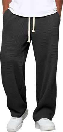 Generic Black Tracksuit Bottoms Mens Mens Sweatpants Cargo Trousers Cuffed Joggers Drawstring Pants Elasticated Waist Autumn Loose Vertical Straight Pants Wid