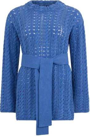Moorer Trui met ronde hals - Dames - Cashmere truien - Blauw - XS - Kasjmier - Truien & Vesten