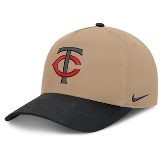 Nike Minnesota Twins Rise Nike Mens MLB A-Frame Trucker Adjustable Hat in Brown | NB1D0A3UTIS-TZD