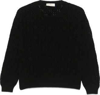 Bruno Manetti Maglione con lavorazione pointelle - Nero