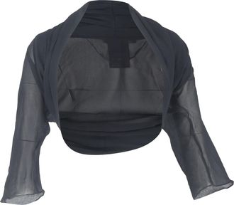 Max Mara Open Cropped Shrug in Black Silk