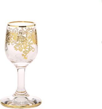 Classic Touch Set of 6 Liqueur Glasses- 24k Rich Gold Design