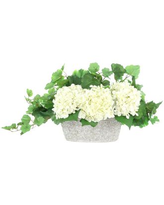 Creative Displays Inc. Handmade Faux Hydrangeas & Ivy In Decorative Stone Vase