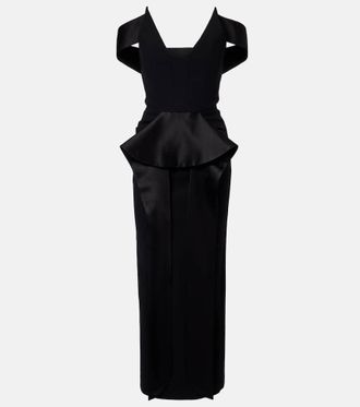 Maticevski Barrier off-shoulder satin midi dress