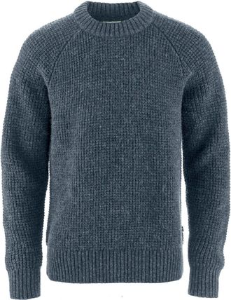 Fj&auml;llr&auml;ven Mens Ovik Waffle-Knit Sweater Blue M
