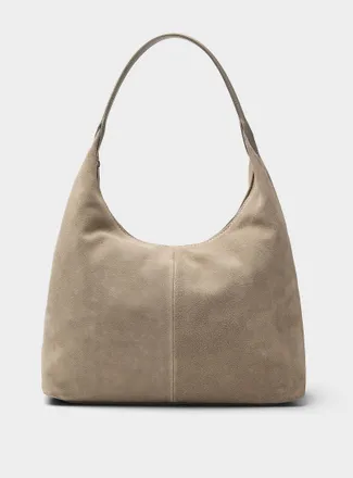 Simons Womens Minimalist suede tote bag Exclusive collection from Italy