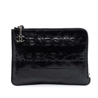 Chanel Pre-owned Vintage Clutch - Dames - Pre-owned - Zwart - Maat: ONE Size Leer