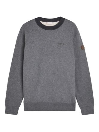 Moncler Felpa girocollo con applicazione - Grigio