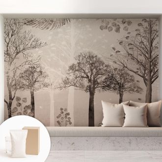 Tulup Carta Da Parati Facile Da Installare - Vlies Per Arredamento Interno - Per Pareti - Stile Moderno - Con Colla Gratuita Alberi Delicati 208x146 Cm