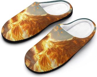 Generic The Golden Wings Phoenixs Cotton Slippers for Women Indoor Outdoor Slipper Slip-On Memory Foam Home Shoes