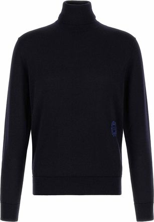 Dolce & Gabbana Blue Virgin Wool Turtleneck Jumper