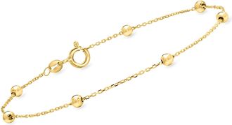 Canaria Canaria Italian 10kt Yellow Gold Bead Station Bracelet