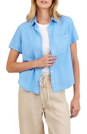 Bella Dahl Short Sleeve Shirt in Tidal Blue at Nordstrom, Size X-Large