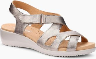 Hotter Womens Eliana Womens Low Wedge Sandals - Silver - Size: 6.5