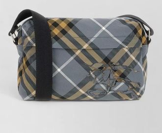 Burberry shoulder bag adjustable strap checkered embroidery