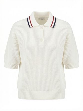 Brunello Cucinelli Rib Knit Polo Sweater